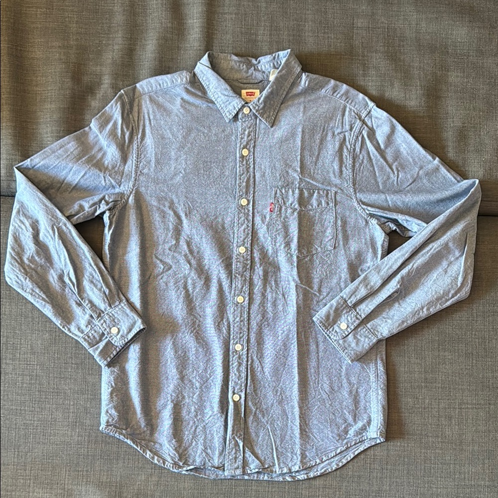 Levi's Men's Long Sleeve Button Down Blue Shirt